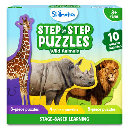 Skillmatics Step By Step Puzzle Wild Animals Ages 3 and Up