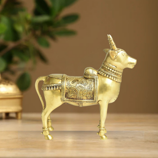 Brass Nandi Statue 9.3Kg - PUSHMYCART