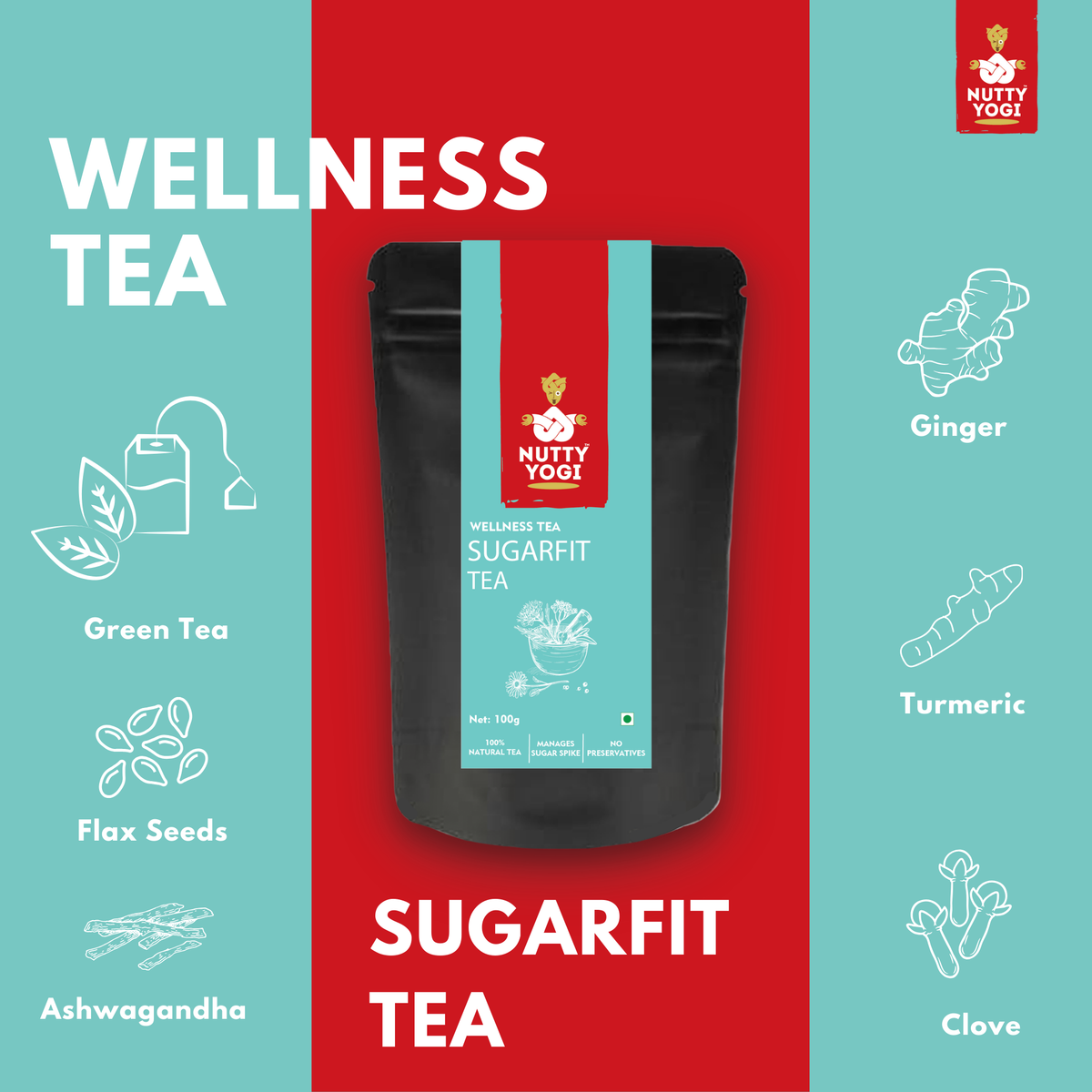 Nutty Yogi Sugarfit Tea 50g