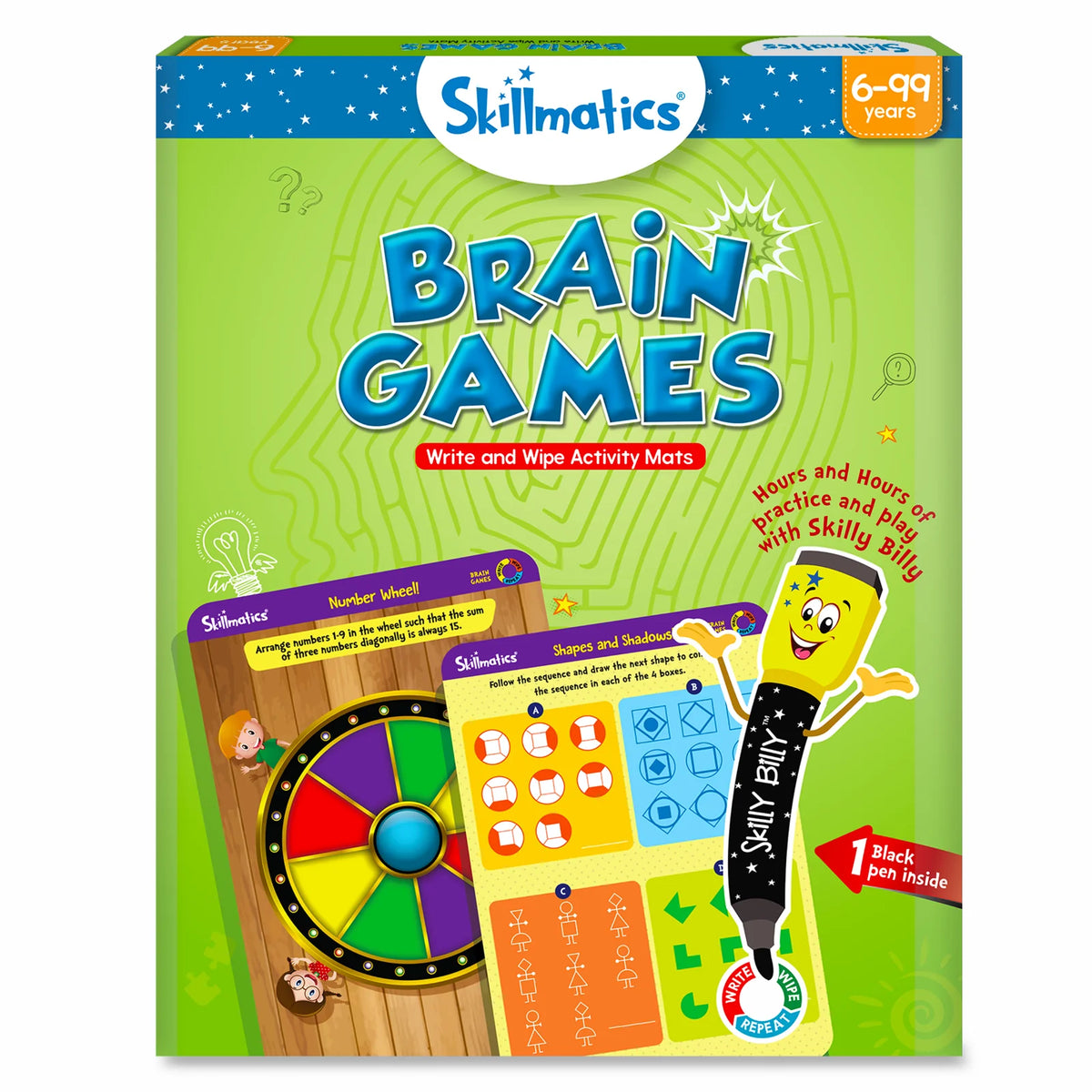 Skillmatics Brain Games Reusable Activity Mats Ages 6 and Up