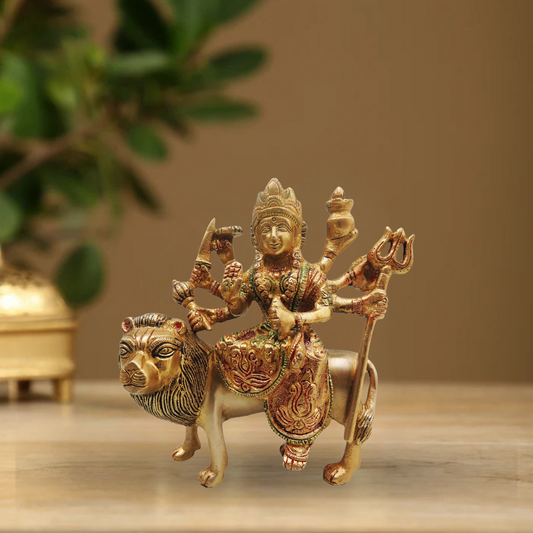 Brass Goddess Durga Superfine Idol 1.25Kg - PUSHMYCART