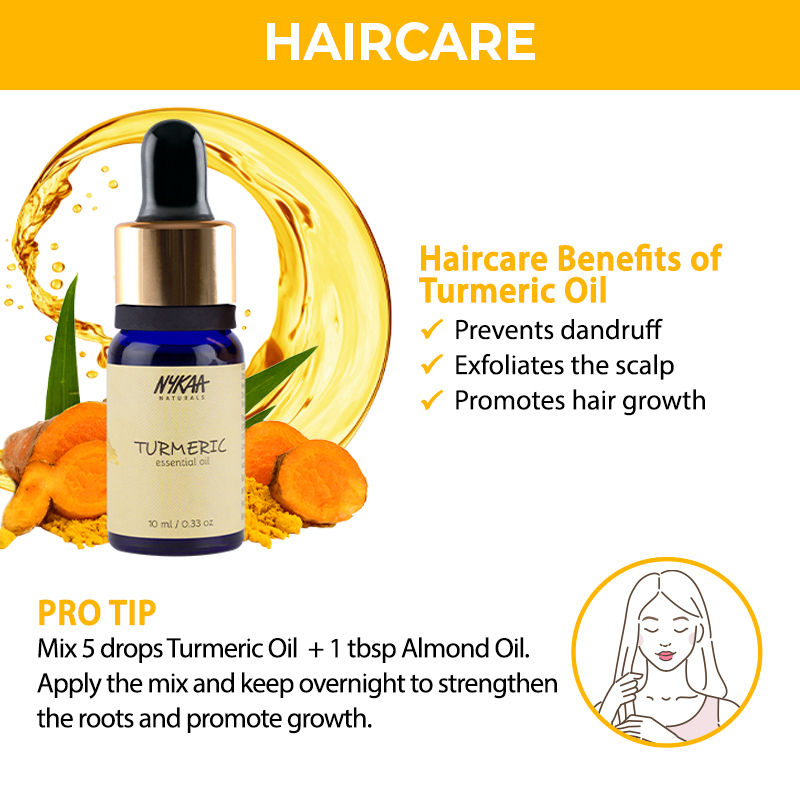 Nykaa Naturals Turmeric Essential Oil for Glowing Skin & Scalp Exfoliation - PUSHMYCART