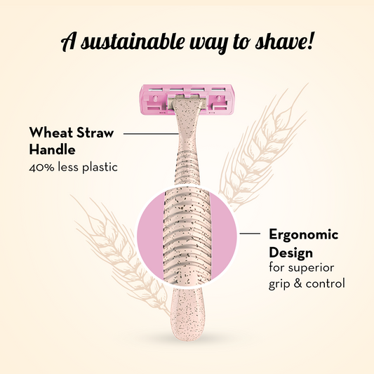 Plush Eco Body Razor with Wheat Straw Handle