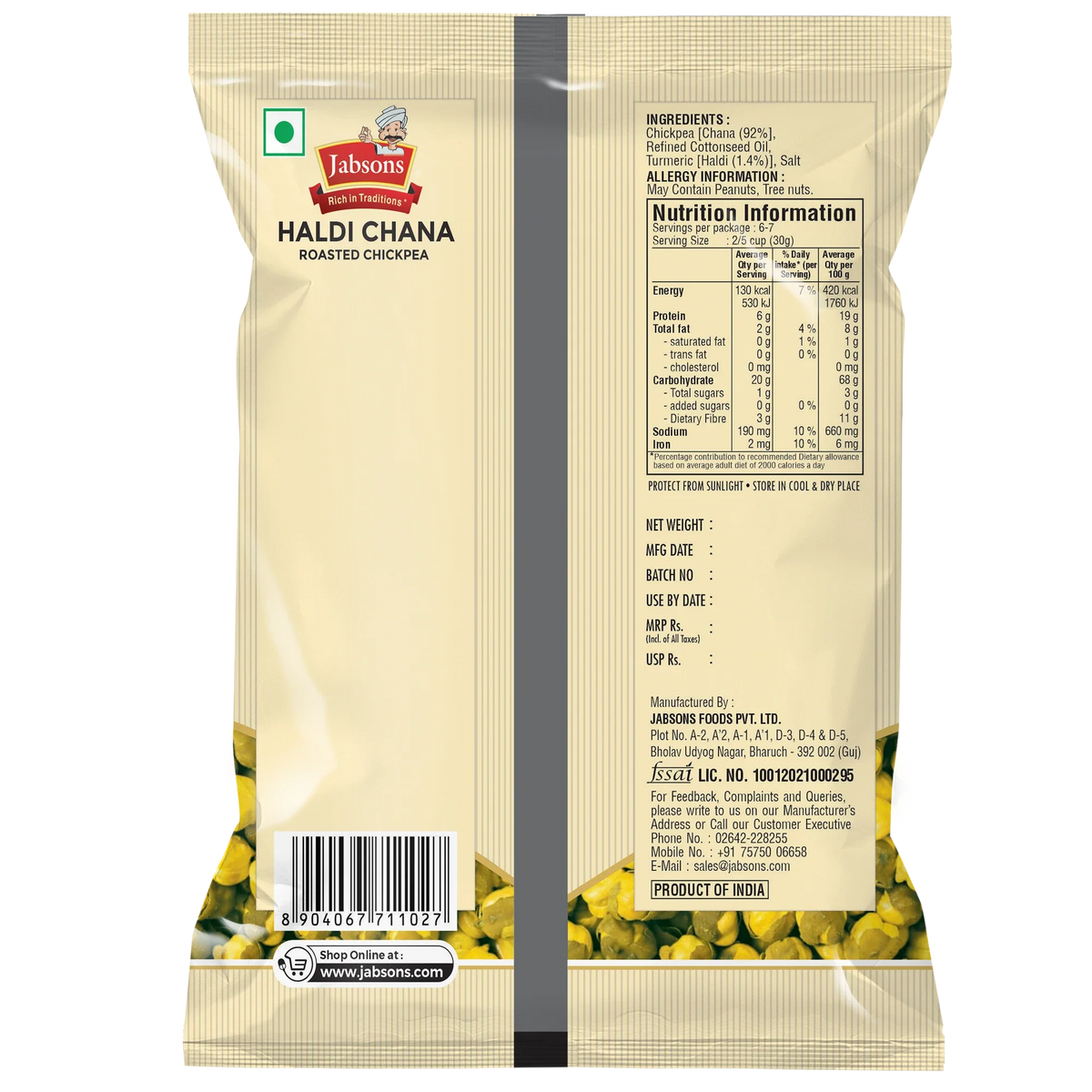 Jabsons Foods Haldi Roasted Chana