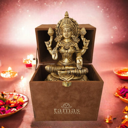 Tamas Brass Lakshmi Statue (7.2 Inches) | | Free Premium Gift Box