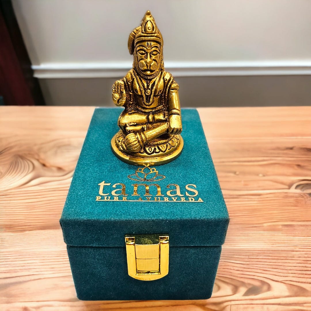 Tamas Brass Lord Small Bajrang Bali Hanuman Ji Statue/Idol  | Free Luxury Gift Box