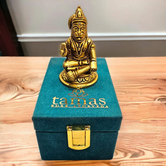 Tamas Brass Lord Small Bajrang Bali Hanuman Ji Statue/Idol  | Free Luxury Gift Box - PUSHMYCART