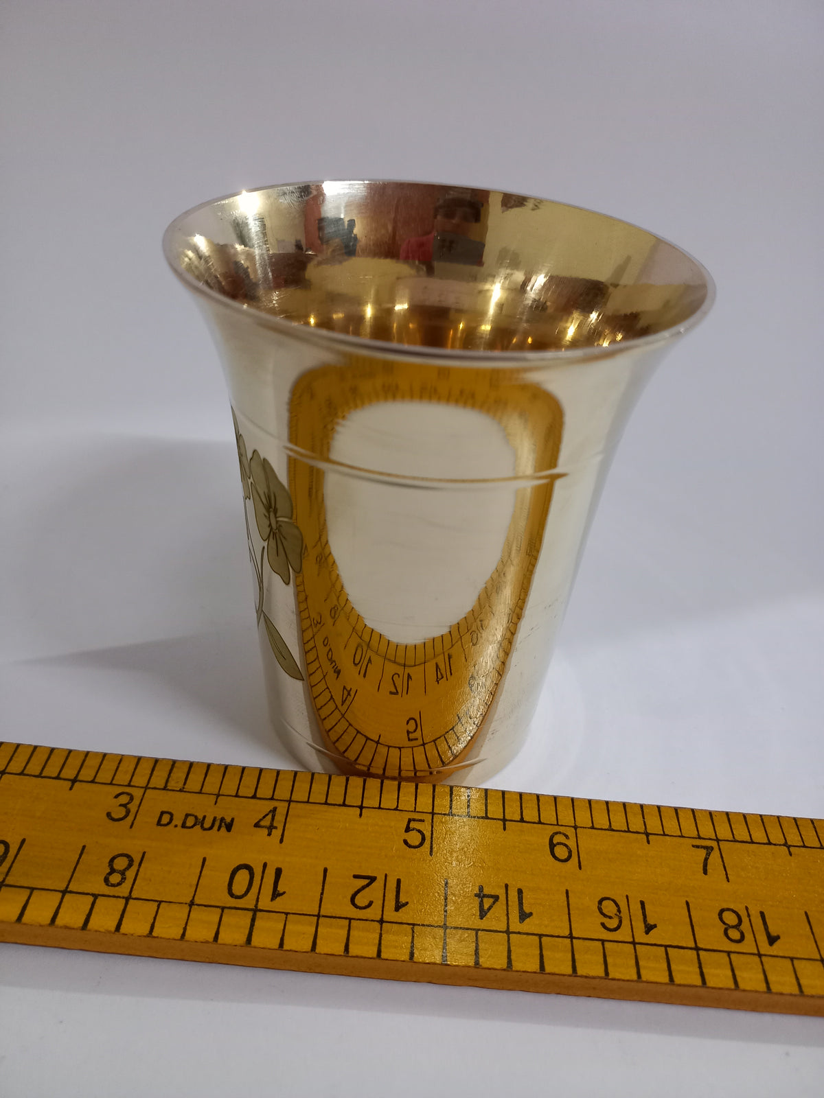 Flower Design Brass Glasses 190g(Pack of 6) - PUSHMYCART