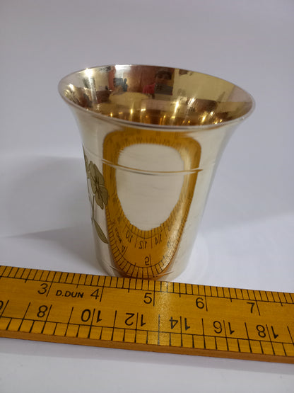 Flower Design Brass Glasses 190g(Pack of 6) - PUSHMYCART