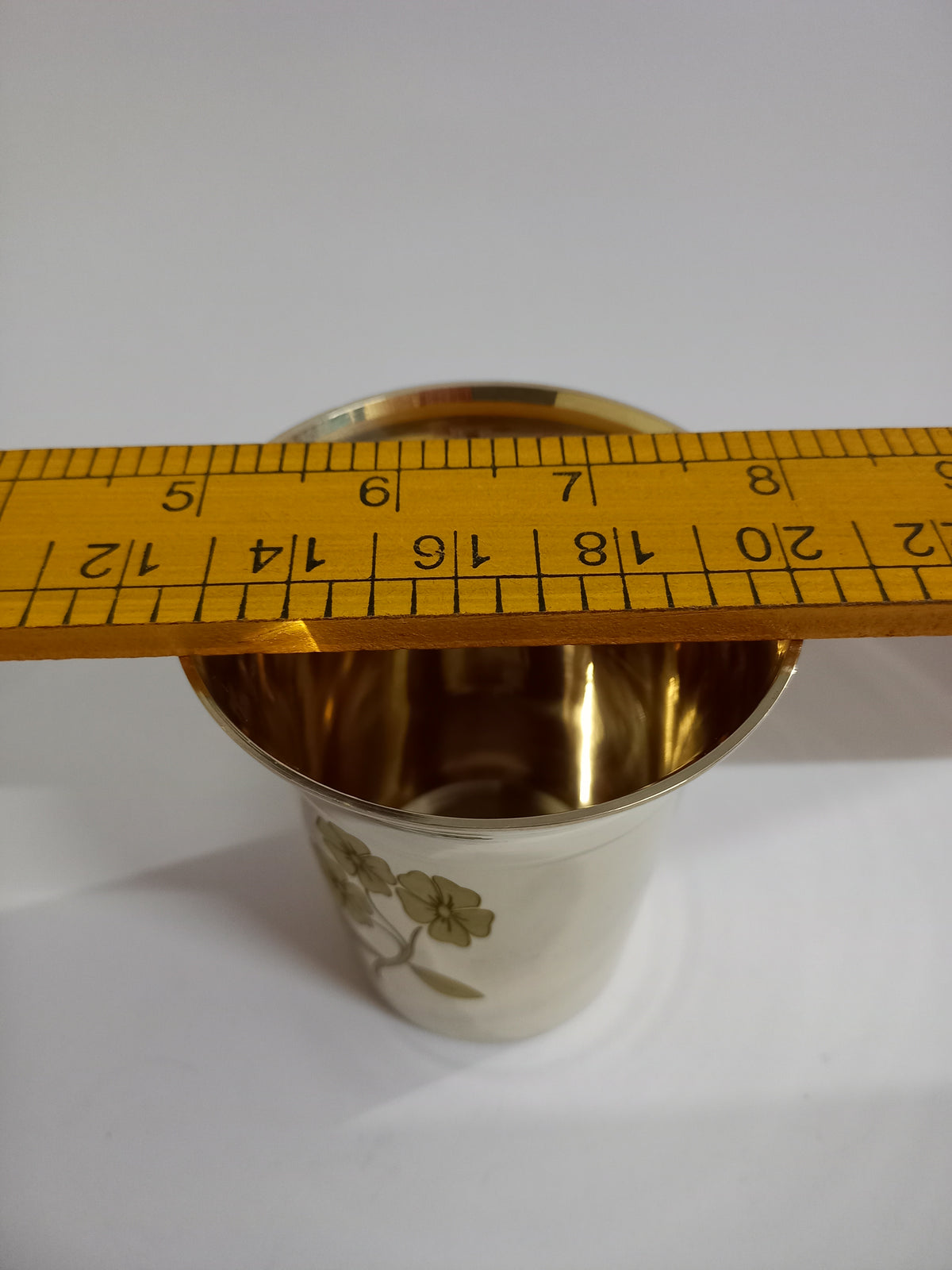 Flower Design Brass Glasses 190g(Pack of 6) - PUSHMYCART