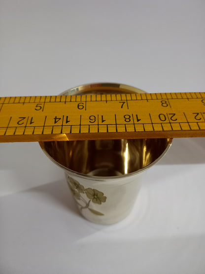 Flower Design Brass Glasses 190g(Pack of 6) - PUSHMYCART