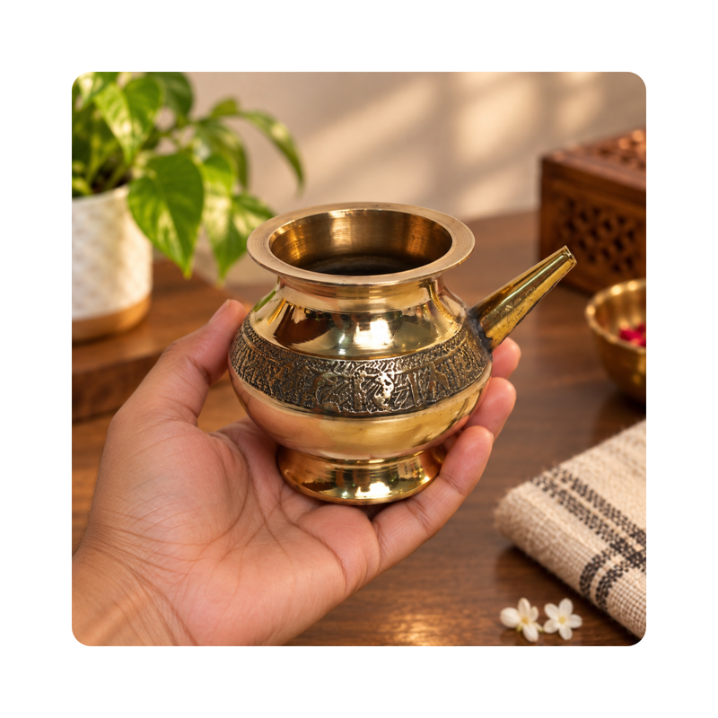 Brass Karwa Design Lota Kalash