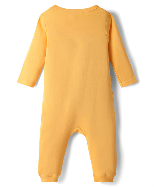 FirstCry Babyhug 100 Percent Cotton Interlock Knit Full Sleeves Romper with Unicorn Print Yellow