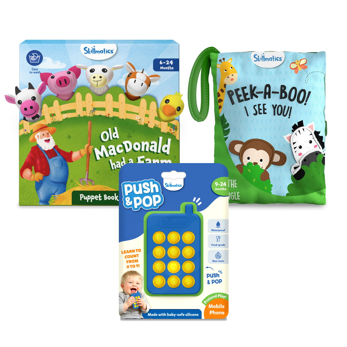 Skillmatics Peek Pop and Play Bundle 6 to 24 Months