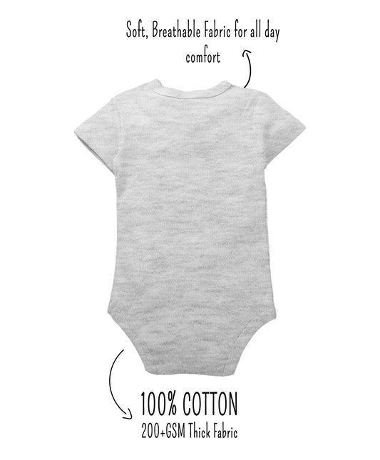 Zeezeezoo My First Diwali With Nana and Nani Colourful Text Half Sleeves Onesie Grey