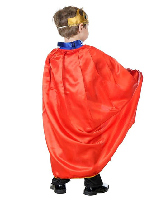 BookMyCostume Halloween Theme Full Sleeves Fairytale Prince Charming Costume With King Scepter Red Blue and Black