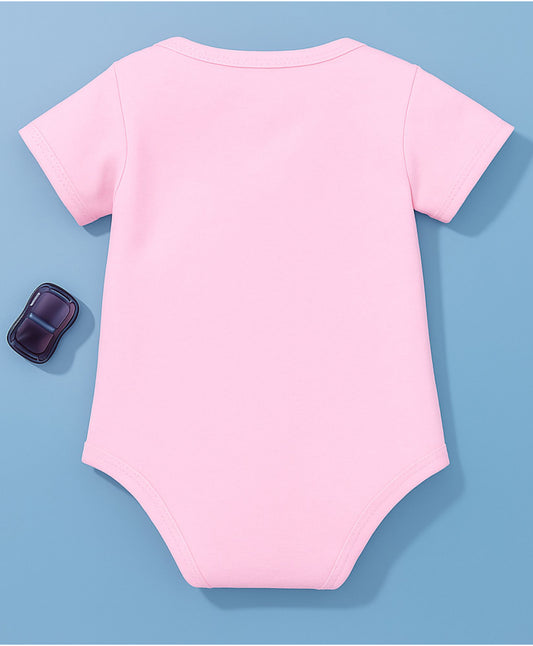 KNITROOT My First Diwali With Mumma and Papa Girl With Diya Half Sleeves Onesie Pink