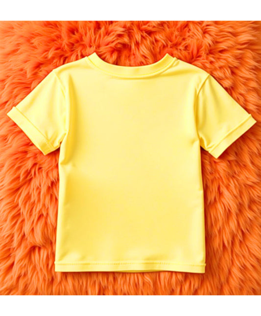 KNITROOT My First Diwali Three Diyas Half Sleeves Tee Yellow