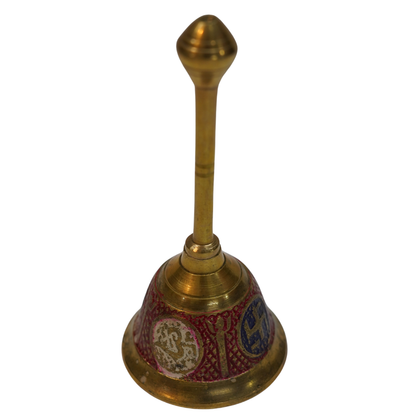Brass Red Printed Pooja Bell 252g Set of 1