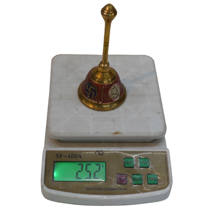 Brass Red Printed Pooja Bell 252g Set of 1