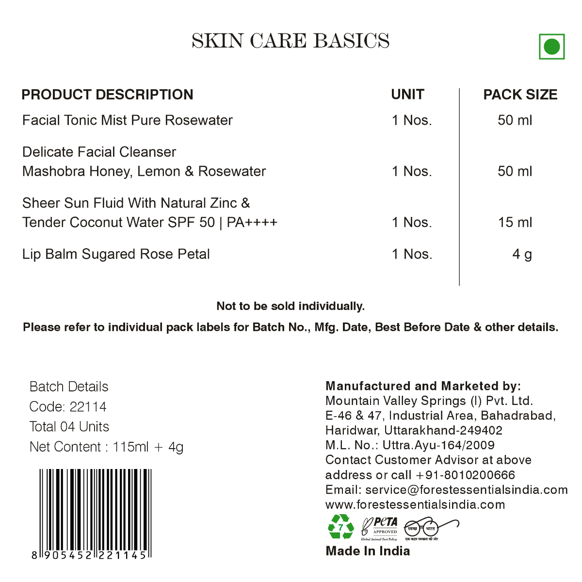 Forest Essential Tulsi - Skin Care Basics