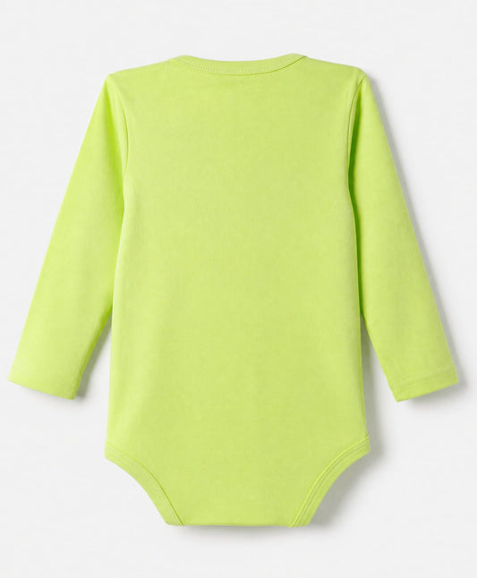 FirstCry Doodle Poodle 100 Percent Cotton Interlock Knit Full Sleeves Onesie with Koala Print Light Green