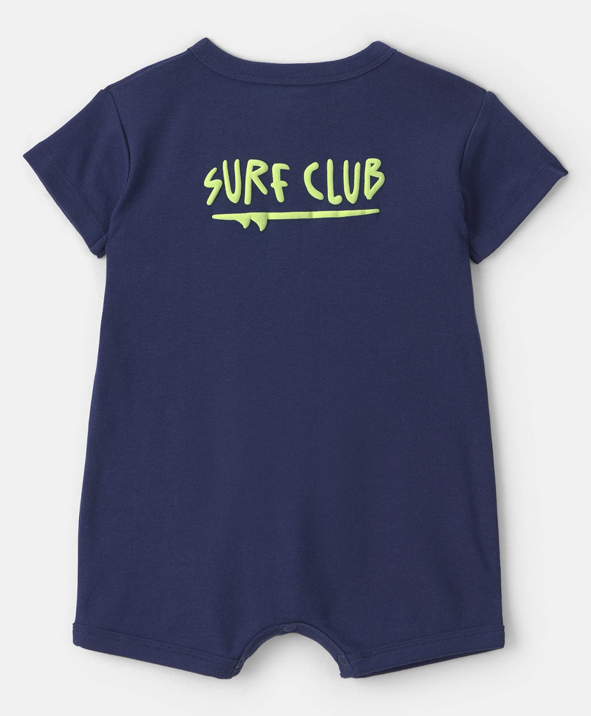 FirstCry Carters Cotton Knit Half Sleeves Romper with Palm Tree Print Navy Blue