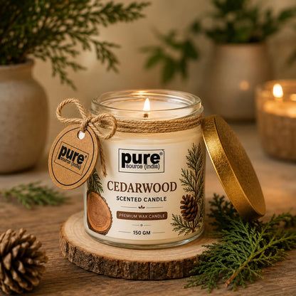 Pure Source India Cedarwood Scented Jar Candle 150 g