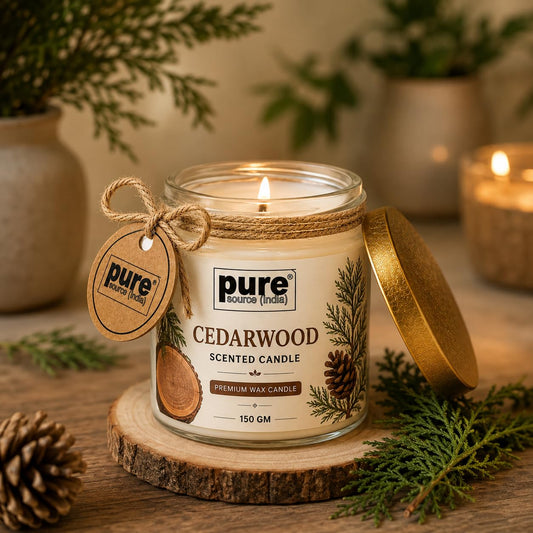 Pure Source India Cedarwood Scented Jar Candle 150 g