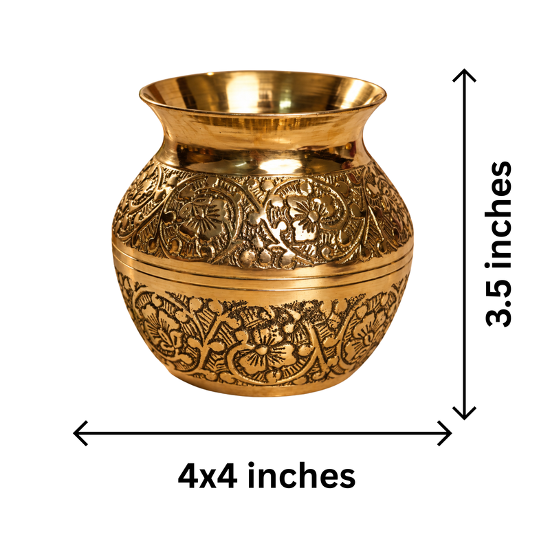 Brass Embossed Design Kalash