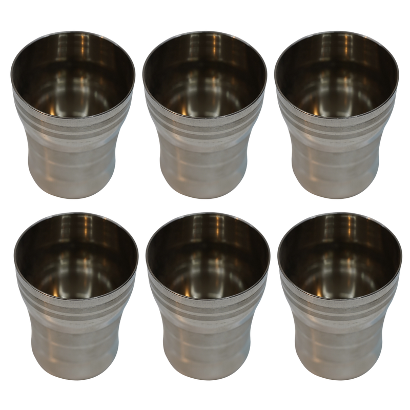 Polished Steel Juice Glass 630g Set of 6