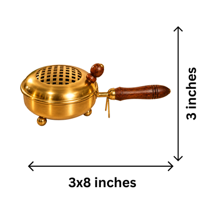 Mahita Collections Iron Dhoop Dani Antique Gold finish dimensions 3x8 inches