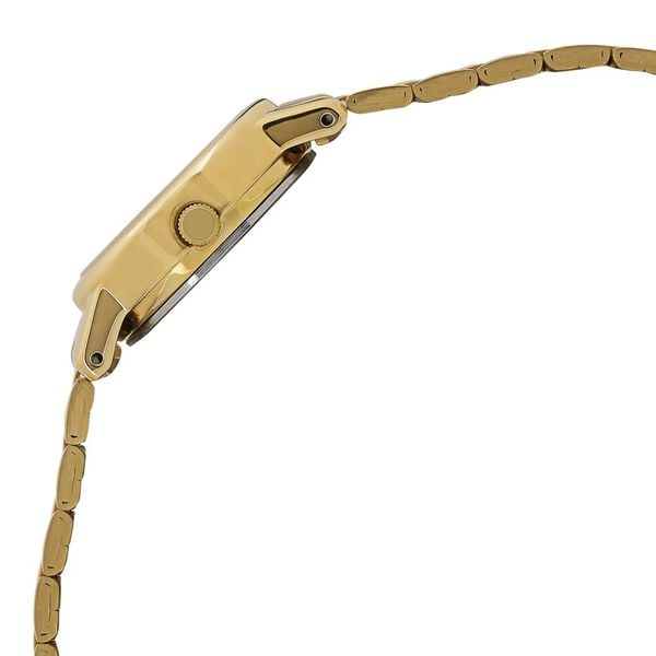 Titan Quartz Analog Champagne Round Dial Golden Stainless Steel Strap Watch For Women