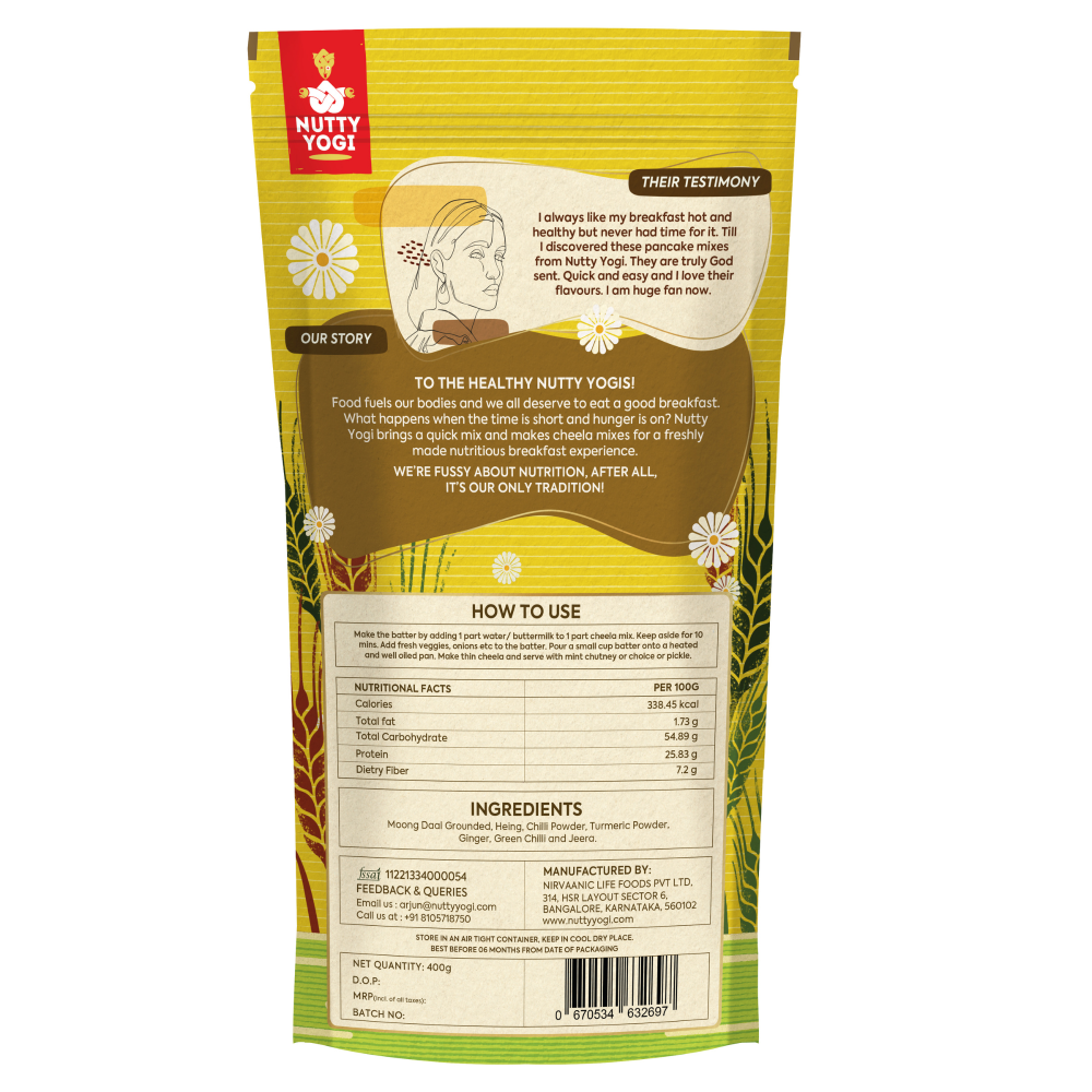 Nutty Yogi Moong Dal Cheela Mix 400g
