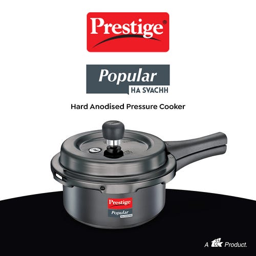 Prestige Popular Svachh Hard Anodised Pressure Cooker 2.0 L