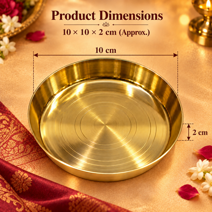 Brasss small Thali 74g (Pack of 2)