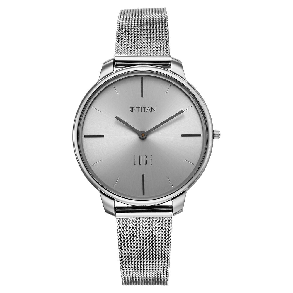 Edge Velora Quartz Analog Grey Dial Grey Metal Strap Watch For Women - image 1
