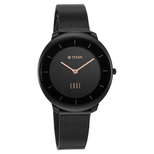 Titan Edge Black Dial Analog Stainless Steel Strap Watch for Women - image 1