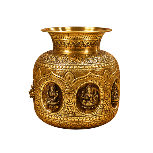 Brass Ashtalakshmi Puja Kalash 6.5 Inch