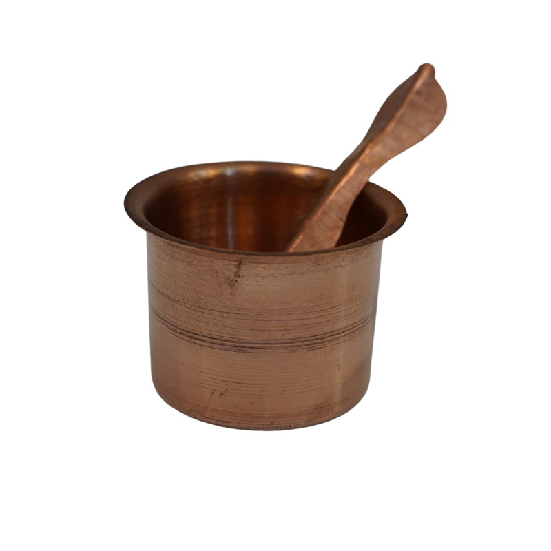 Copper Panchapatra with spoon 25g (Pack of 2)