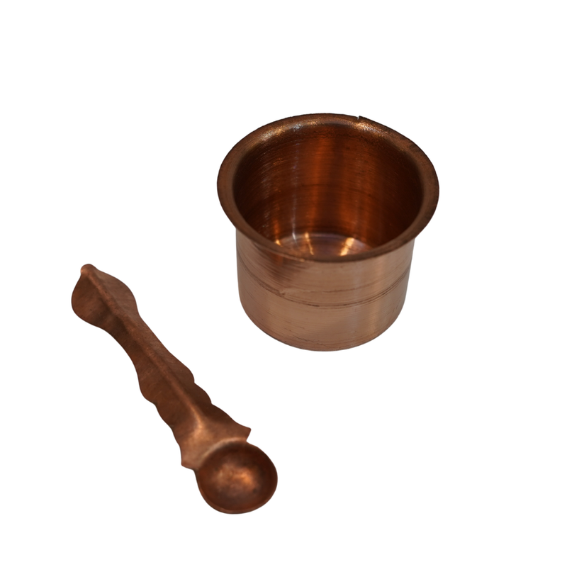 Copper Panchapatra with spoon 25g (Pack of 2)