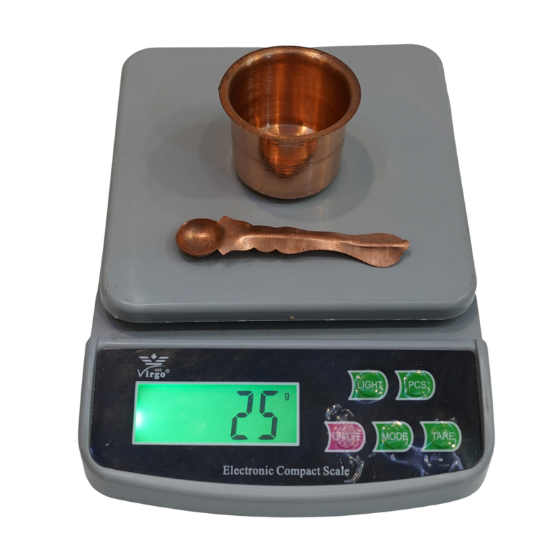 Copper Panchapatra with spoon 25g (Pack of 2)