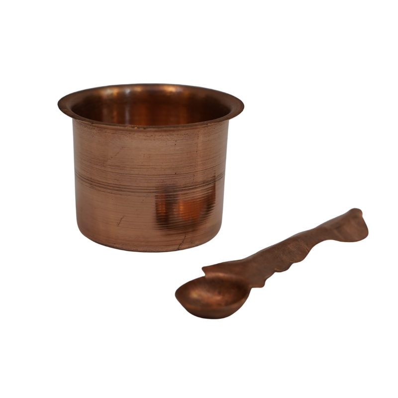 Copper Panchapatra with spoon 25g (Pack of 2)