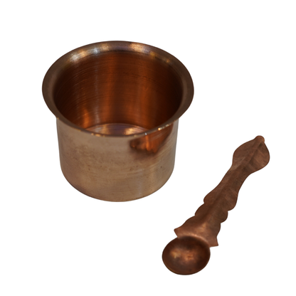 Copper Panchapatra with spoon 25g (Pack of 2)