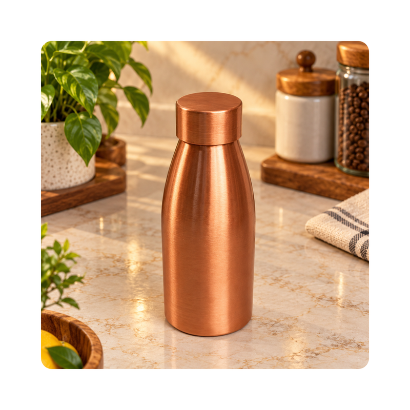 Mahita Collections Pure Copper Plain Drinking Bottle 500 ml