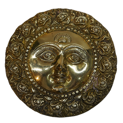 Brass Sun Face Wall Hanging 1351g Set 1