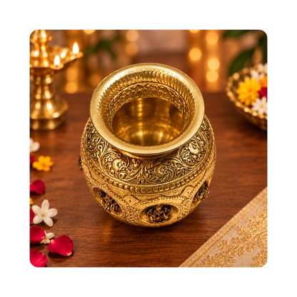 Brass Ashtalakshmi Puja Kalash 6.5 Inch