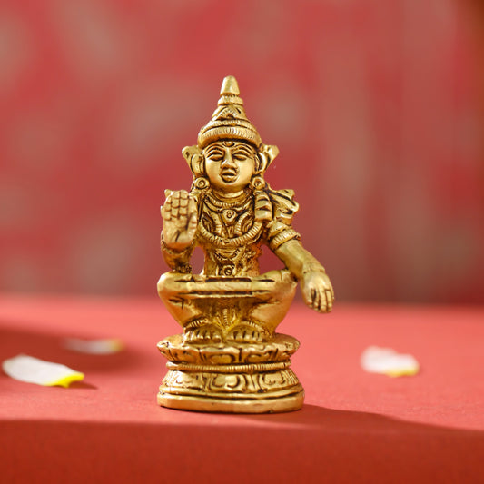 Vedansh Craft Brass Lord Ayyappa Idol 3.5 Inch