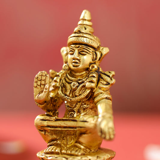 Vedansh Craft Brass Lord Ayyappa Idol 3.5 Inch