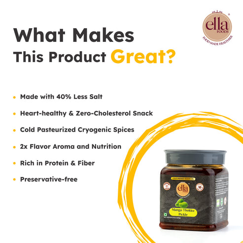 Ella Foods Low Sodium Mango And Lemon Pickle
